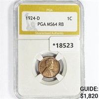 1924-D Wheat Cent PGA MS64 RB