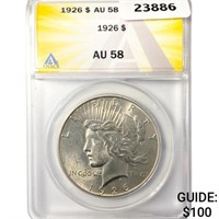 1926 Silver Peace Dollar ANACS AU58
