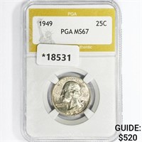 1949 Washington Silver Quarter PGA MS67