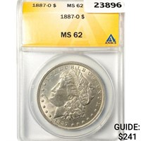 1887-O Morgan Silver Dollar ANACS MS62