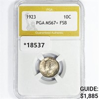 1923 Mercury Silver Dime PGA MS67+ FSB