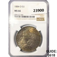 1884-O Morgan Silver Dollar NGC MS66