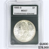 1885-S Morgan Silver Dollar GG MS67
