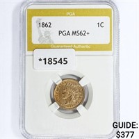 1862 Indian Head Cent PGA MS62+