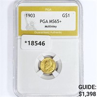 1903 McKinley Rare Gold Dollar PGA MS65+