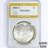 1888-O Morgan Silver Dollar PGA MS64