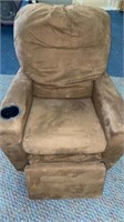 Brown Suede Childs Recliner with cup holder