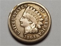 1863 Indian Head Cent Penny CN