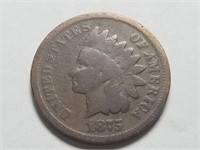 1875 Indian Head Cent Penny Rare Date