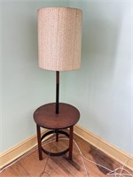 Unique Vintage Wooden Floor Lamp w/Table
