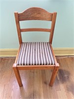 Fabric & Wooden Kitchen Chair. Hole in Fabric c