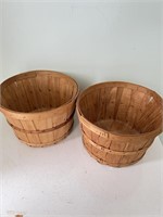Lot of 2 Wooden Apple Baskets
