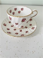 Aynsley Tea Cup & Saucer, Flower Pattern