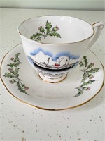 Queen Ann, Commemorative Tea Cup & Saucer, "Blue