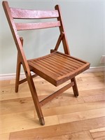 Vintage Slat Wood Folding Chair