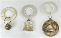 Vintage Sterling Silver Baby Teething Rings