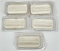 Merrill Lynch .999 Fine Silver Ingots