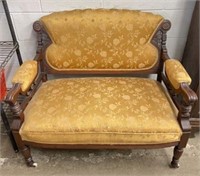 Victorian Style Settee on Casters