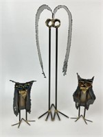 Kian Metal Owl Figurines