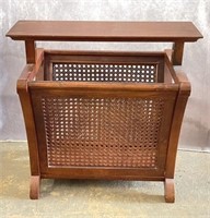 Wooden Magazine Rack with Cane Sides
