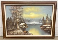 H. Newman Framed Oil on Canvas
