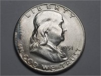 1951 S Franklin Half Dollar Uncirculated Rare