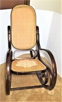Vintage Bent Wood Cane Seat Rocking Chair