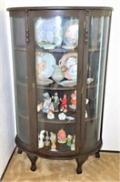 Antique Rounded Glass Curio Cabinet
