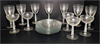 Etched Crystal Stems & Plates