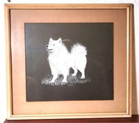 Phillip R. Craven Dog Painting in Frame