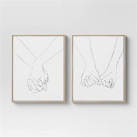 (Set of 2) 16 X 20 Hands Framed Canvas - Project