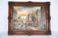 Vintage Framed Parisian Oil Painting
