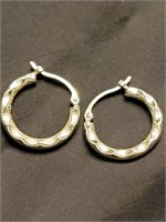 Pair 14K white gold earrings