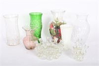 Glass & Milk Glass Floral Vases