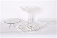Towle Czech Crystal, Clear Glass Cake Stands