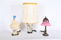 Vintage Ginger Jar Lamps & Glass Shade Lamp