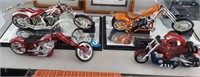 Model Motorcycles Lot 4pc with mirrored bases