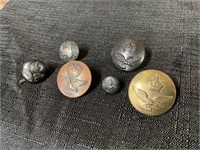 6 Various Metal Buttons