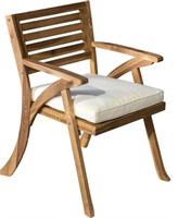 Outdoor Chair Teak Finish/Cream Cushion