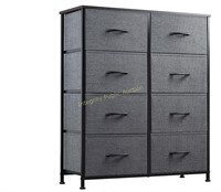 WLIVE Fabric Dresser 8-Drawer Dark Grey