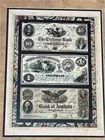 Antique Framed State Notes