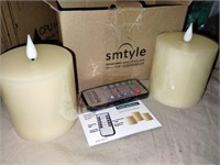 MSRP $12 Set 2 FLickering LED Candles with remote