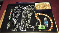 TRAY LOT OF ASSORTED COSTUME JEWELRY