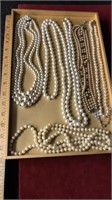 TRAY LOT OF ASSORTED PEARL JEWELRY