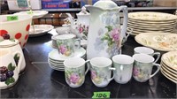 GERMANY TEA SET 6 MUGS & SAUCERS & TEA POT