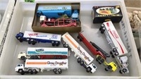 FLAT OF ASSORTED DIE CAST TRUCK AND TRAILERS