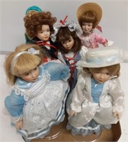 SMALL PORCELAIN FACE DOLLS 10IN