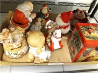 GROUP OF ASSORTED CHRISTMAS FIGURINES, DOLLS