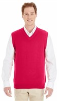 6 new Harriton Men's Pilbloc V-Neck Sweaters XL