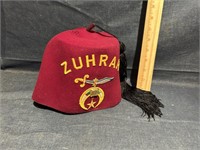 Vintage Zuharh Shriners Fez hat